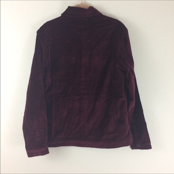 Hudson Trucker Jacket Velvet finish Maroon Small - Picture 5 of 8